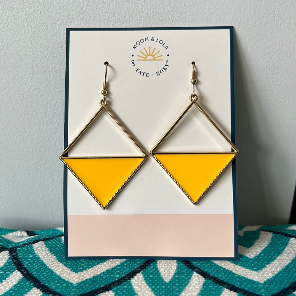 Sunshine Yellow and Gold Drop Statement Earrings - NWT